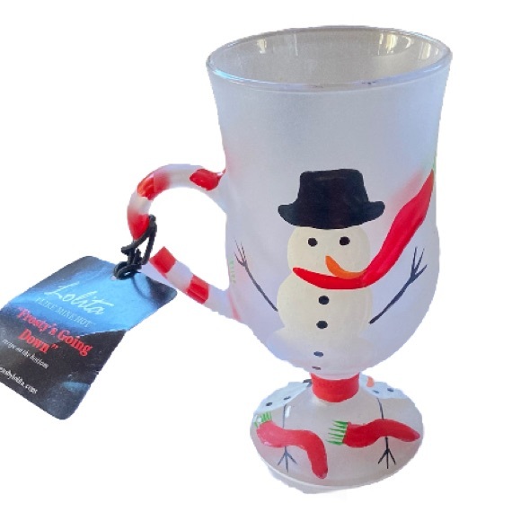 LOLITA Frosted Glass Hand Painted Mug with Handle I Like Mine Hot 9 oz - Picture 2 of 16